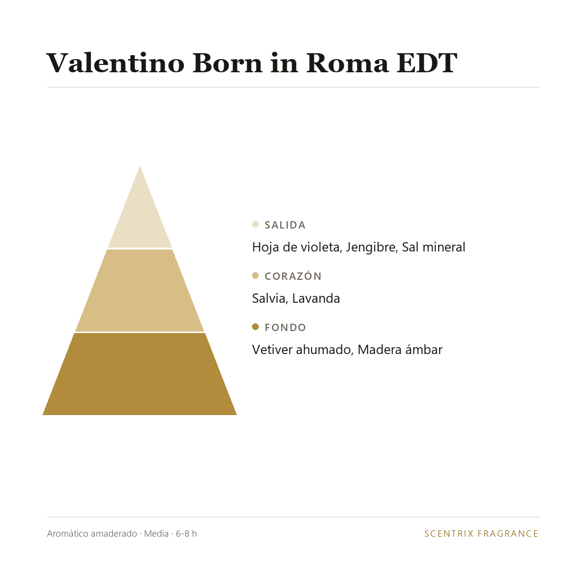 Pirámide olfativa de Valentino Born in Roma EDT