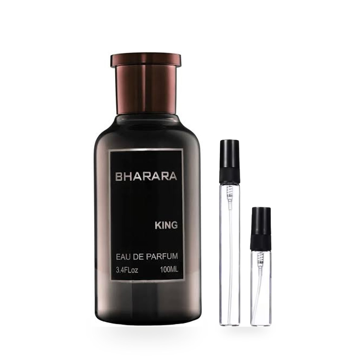 Bharara King: frasco original con los decants de 10 ml y 5 ml