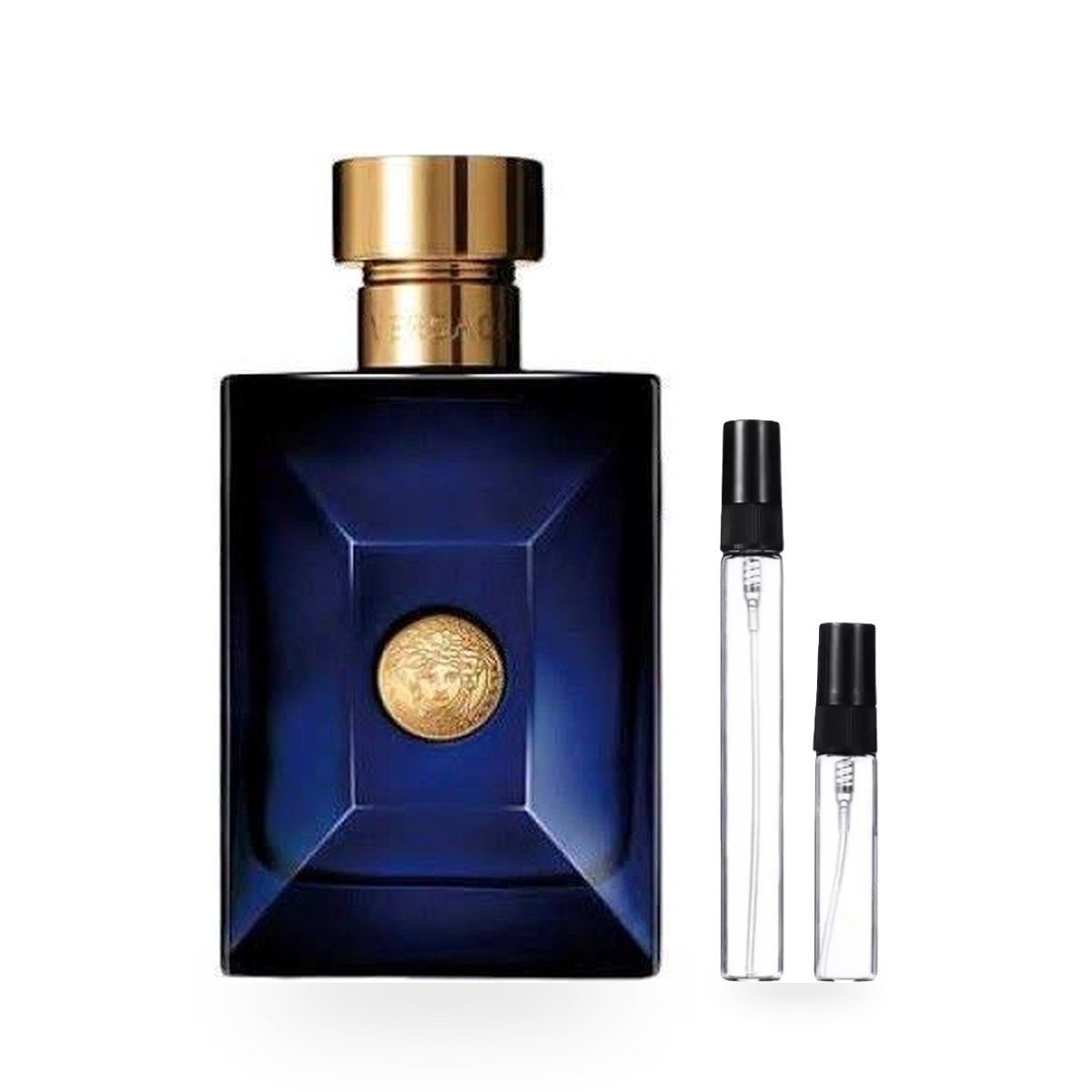 Dylan Blue Versace: frasco original con los decants de 10 ml y 5 ml