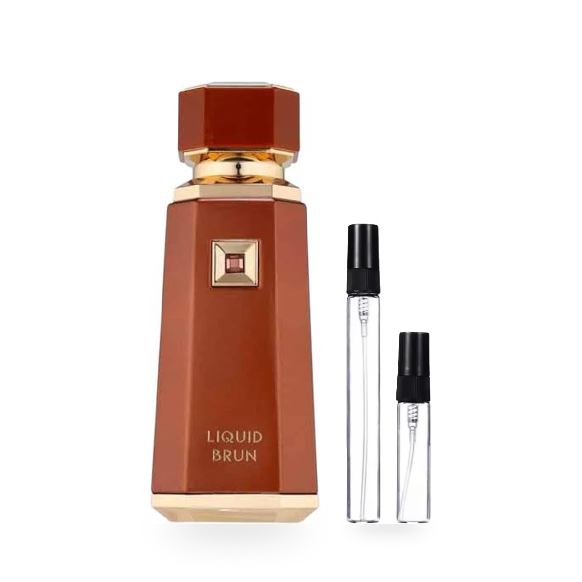 Liquid Brun: frasco original con los decants de 10 ml y 5 ml