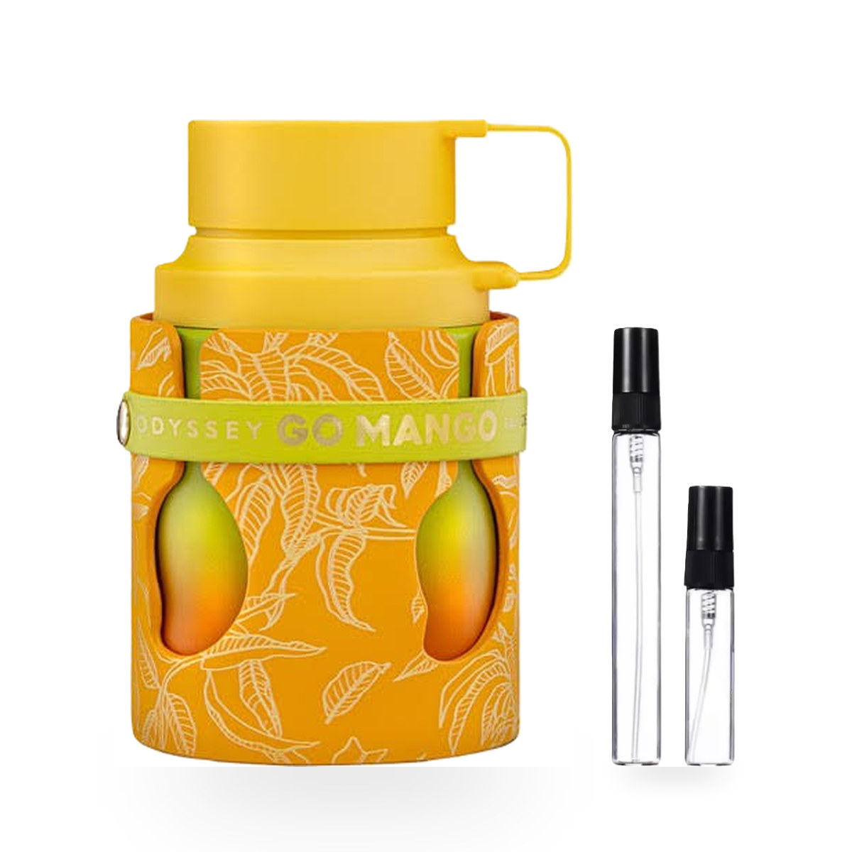 Odyssey Go Mango: frasco original con los decants de 10 ml y 5 ml