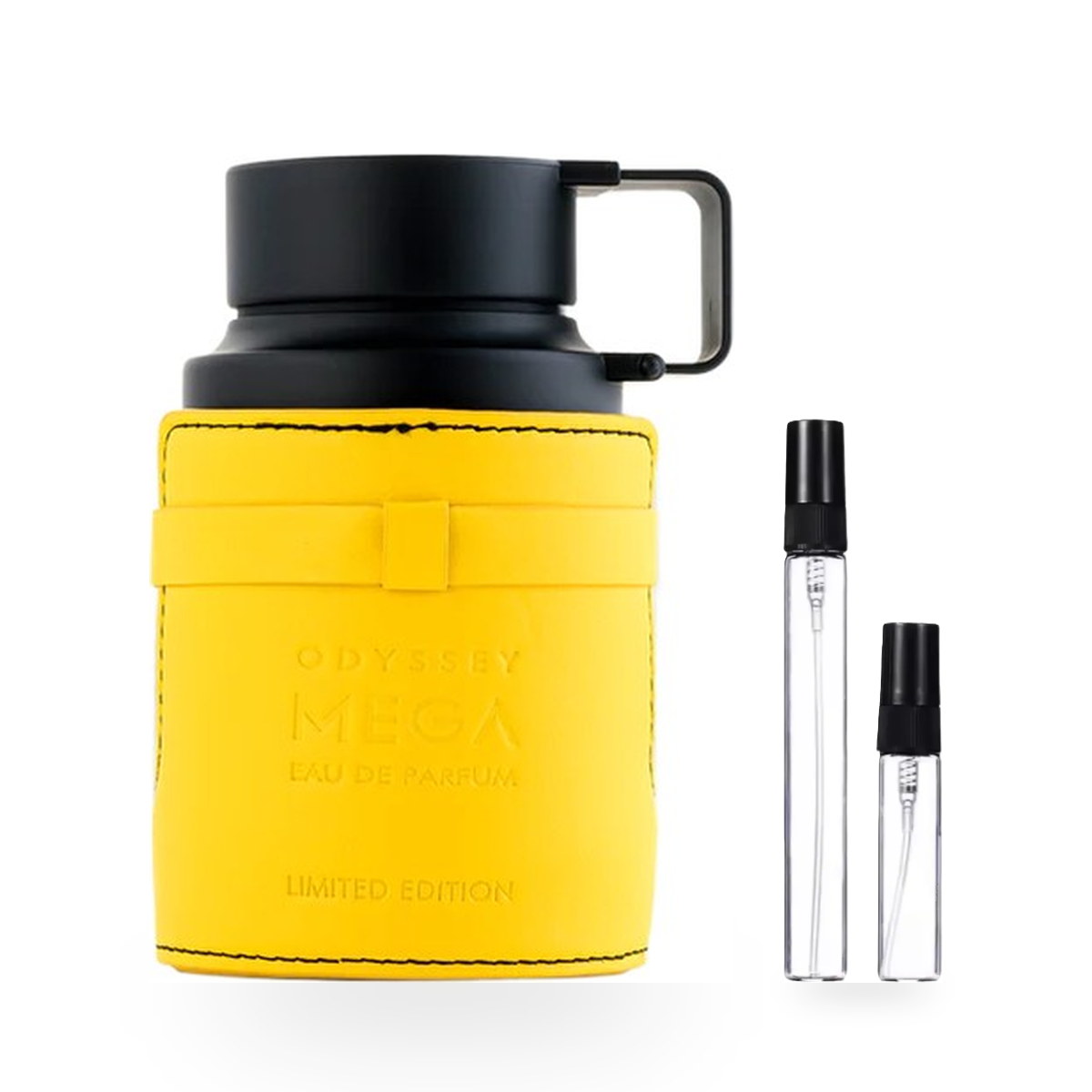 Odyssey Mega: frasco original con los decants de 10 ml y 5 ml